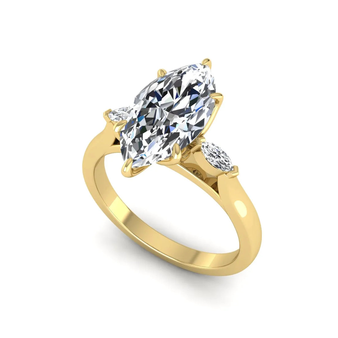 OctaPearl 2.5 ct Marquise Three Stone Lab Grown Diamond Engagement Ring