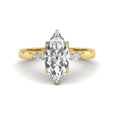 OctaPearl 2.5 ct Marquise Three Stone Lab Grown Diamond Engagement Ring