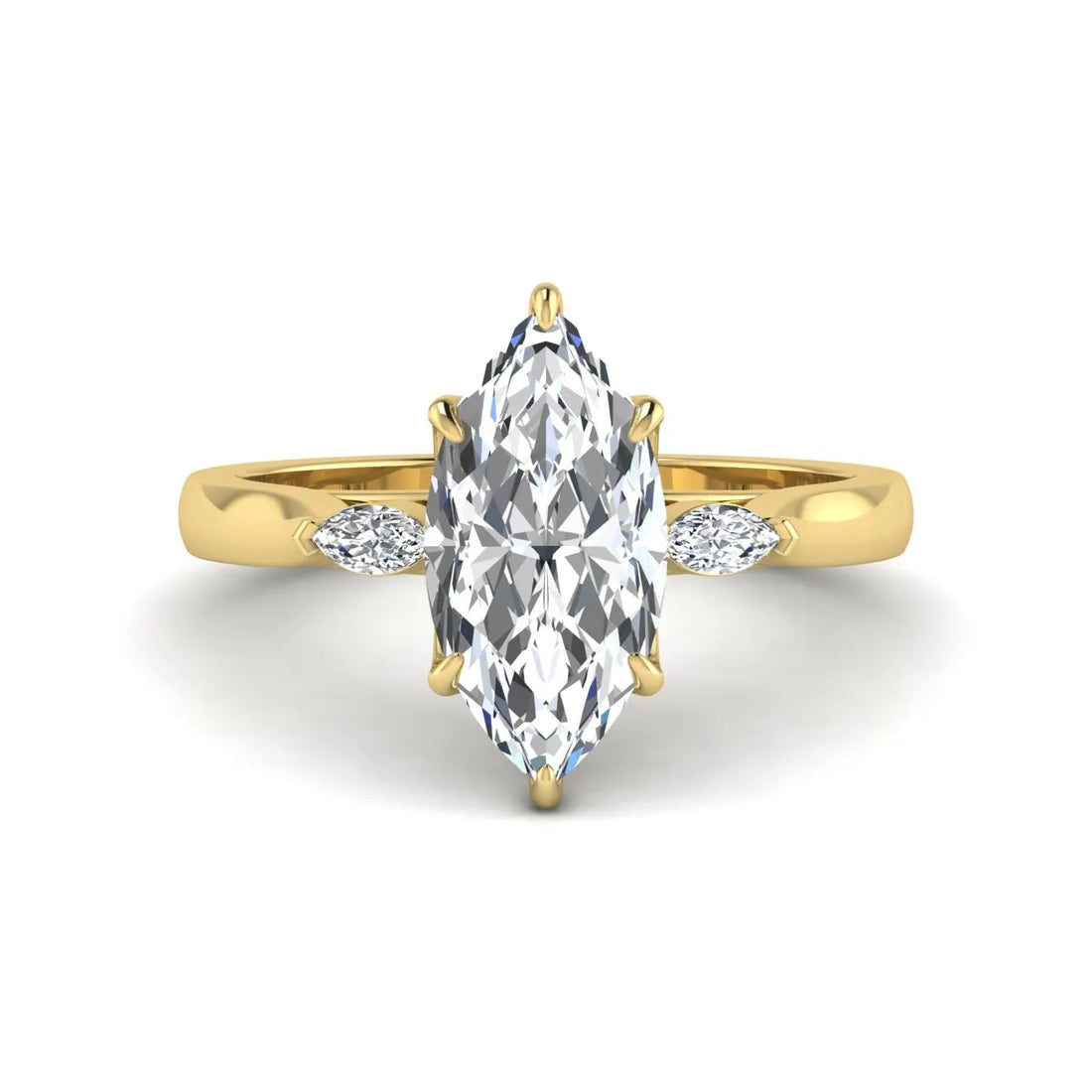 OctaPearl 2.5 ct Marquise Three Stone Lab Grown Diamond Engagement Ring