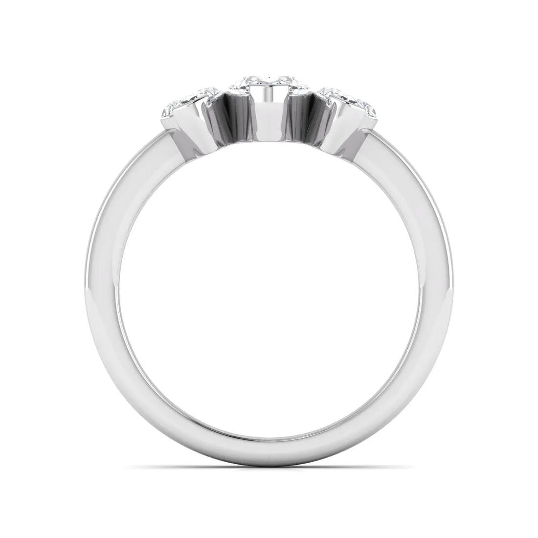 OctaPearl 1 ct Marquise Cut Lab Grown Diamond Three Stone Engagement Ring
