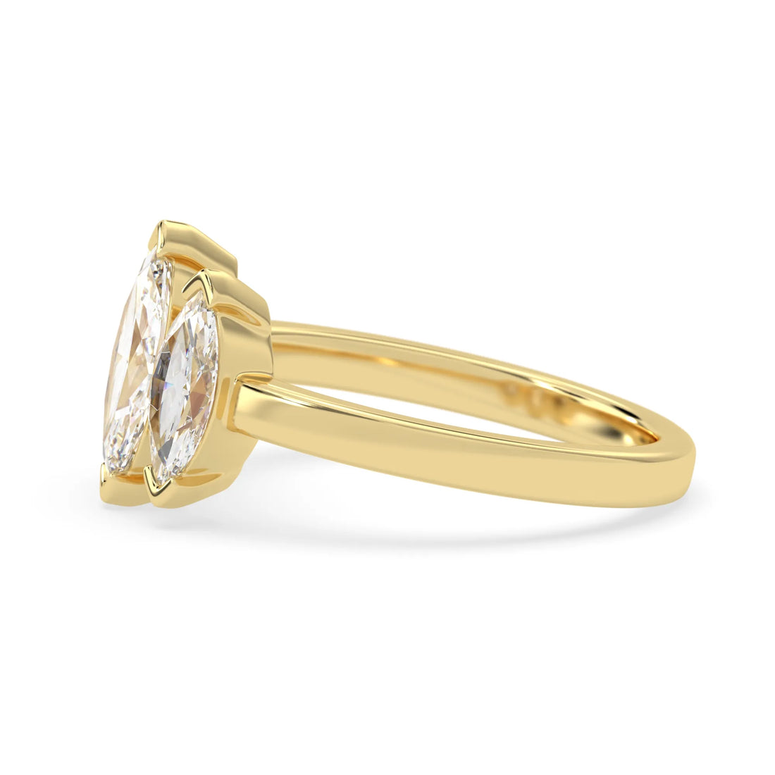 OctaPearl 1 ct Marquise Cut Lab Grown Diamond Three Stone Engagement Ring