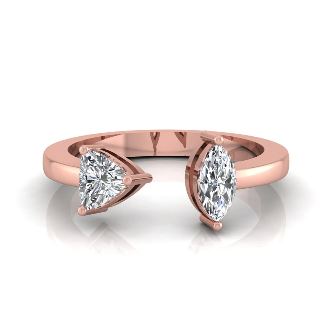 OctaPearl Marquise & Trillion Cut Lab Grown Diamond Toi et Moi Ring