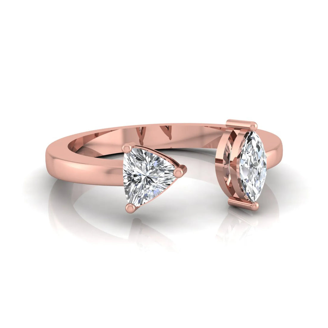 OctaPearl Marquise & Trillion Cut Lab Grown Diamond Toi et Moi Ring