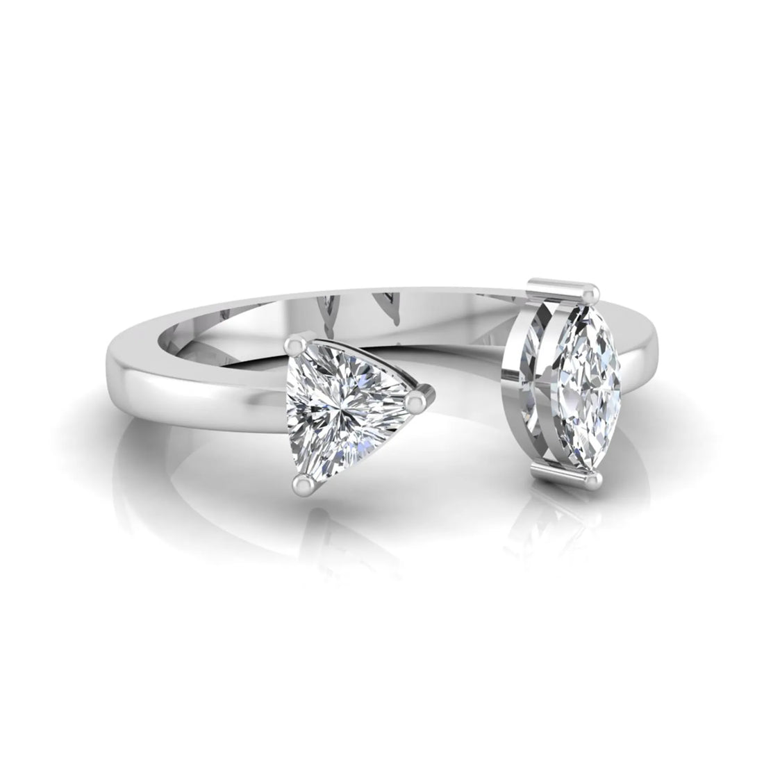 OctaPearl Marquise & Trillion Cut Lab Grown Diamond Toi et Moi Ring