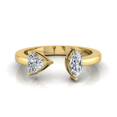 OctaPearl Marquise & Trillion Cut Lab Grown Diamond Toi et Moi Ring