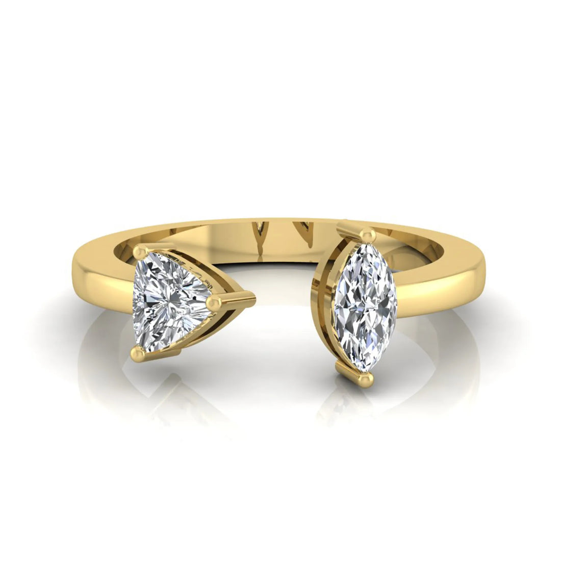 OctaPearl Marquise & Trillion Cut Lab Grown Diamond Toi et Moi Ring