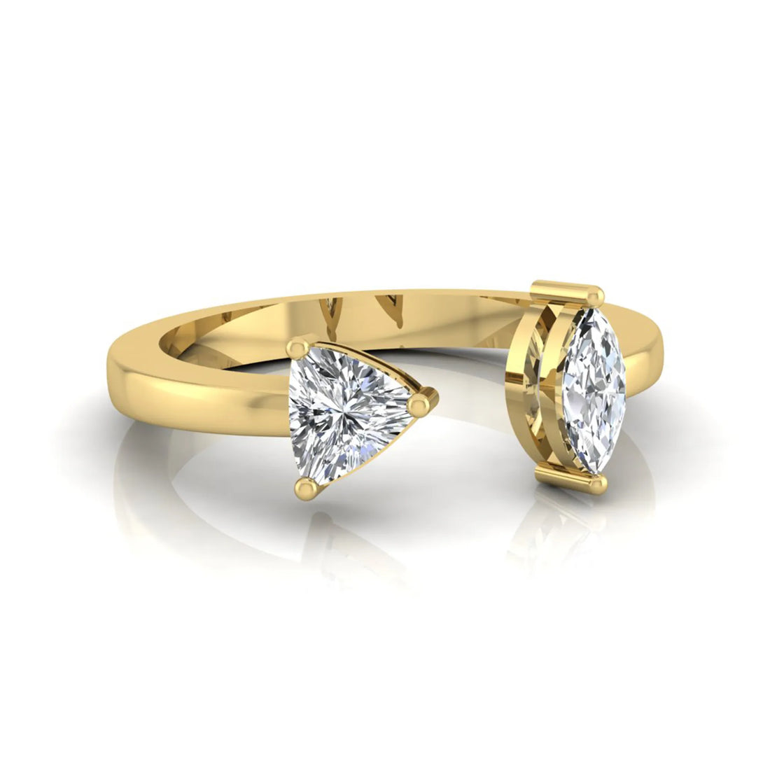 OctaPearl Marquise & Trillion Cut Lab Grown Diamond Toi et Moi Ring