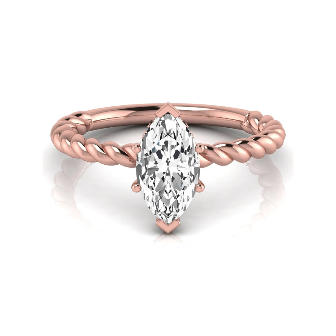 OctaPearl 1.5 ct Marquise Twist Band Lab Grown Diamond Engagement Ring
