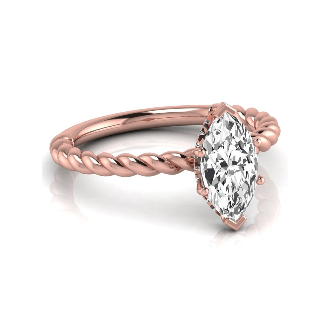 OctaPearl 1.5 ct Marquise Twist Band Lab Grown Diamond Engagement Ring