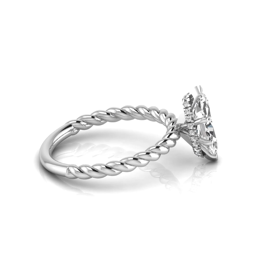 OctaPearl 1.5 ct Marquise Twist Band Lab Grown Diamond Engagement Ring