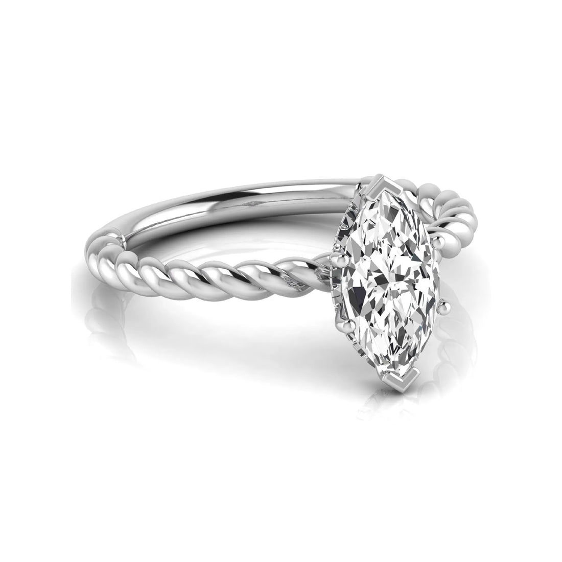 OctaPearl 1.5 ct Marquise Twist Band Lab Grown Diamond Engagement Ring