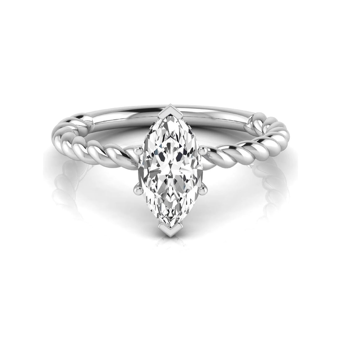 OctaPearl 1.5 ct Marquise Twist Band Lab Grown Diamond Engagement Ring