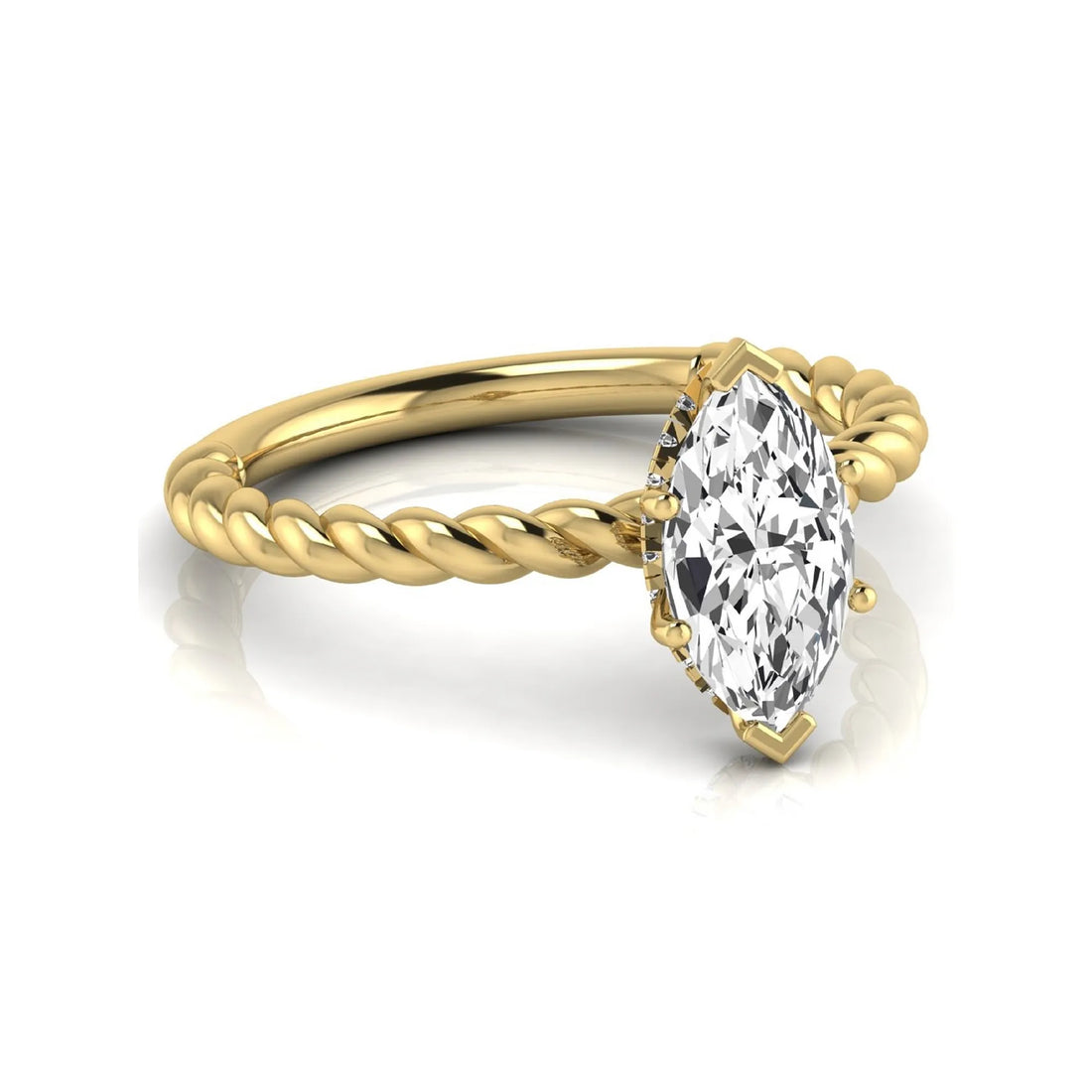 OctaPearl 1.5 ct Marquise Twist Band Lab Grown Diamond Engagement Ring