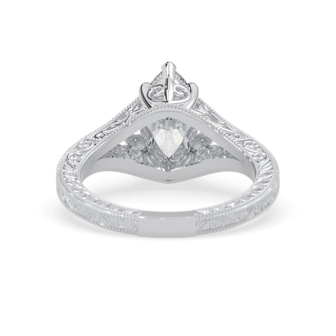 OctaPearl 1.50 ct Marquise Vintage Lab Grown Diamond Split Shank Pave Engagement Ring
