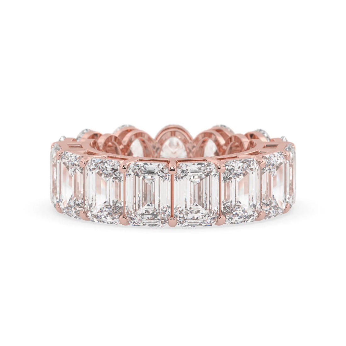 OctaPearl Emerald & Oval Cut Lab Grown Diamond Full Eternity Wedding Band
