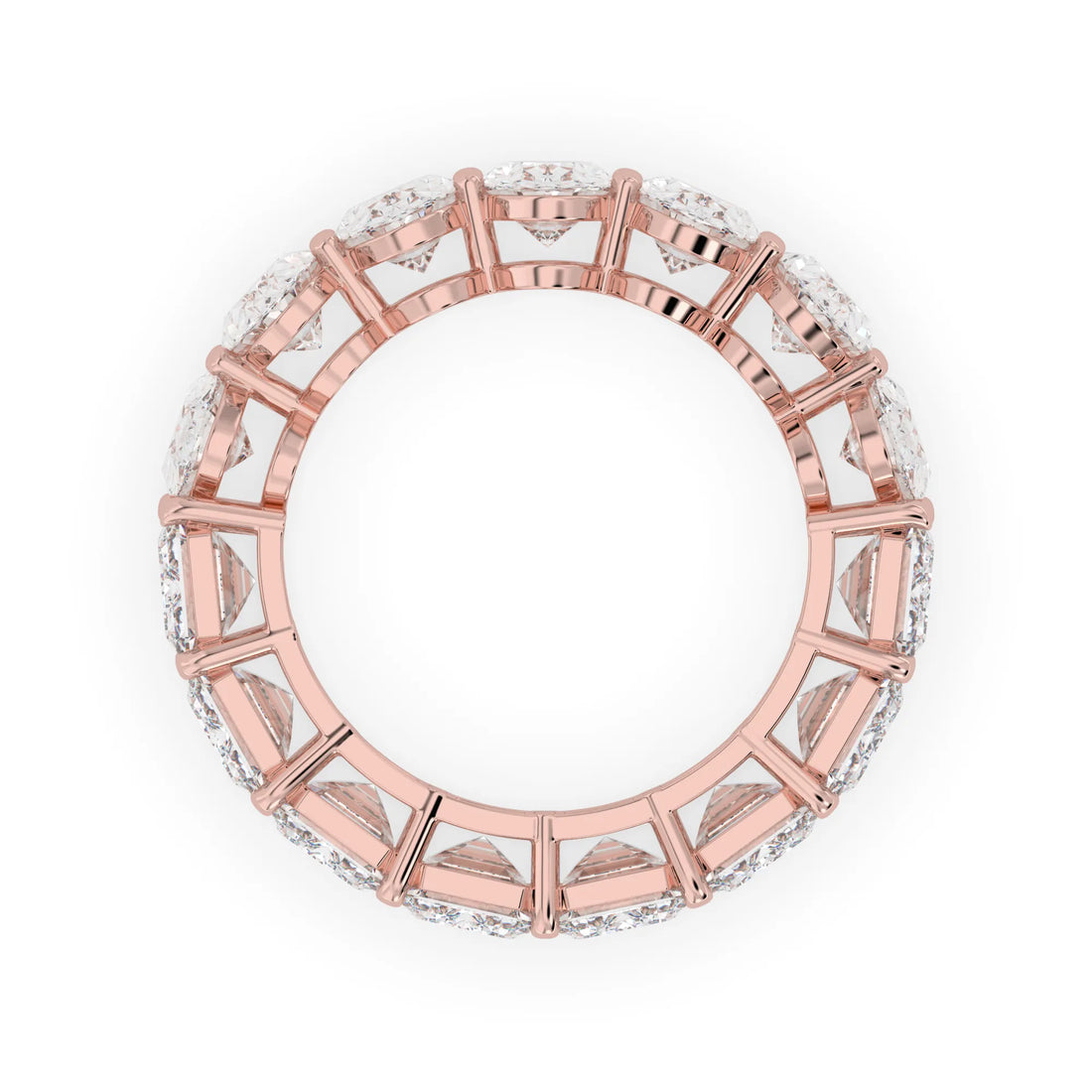 OctaPearl Emerald & Oval Cut Lab Grown Diamond Full Eternity Wedding Band