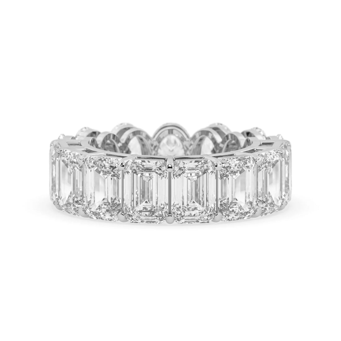 OctaPearl Emerald & Oval Cut Lab Grown Diamond Full Eternity Wedding Band