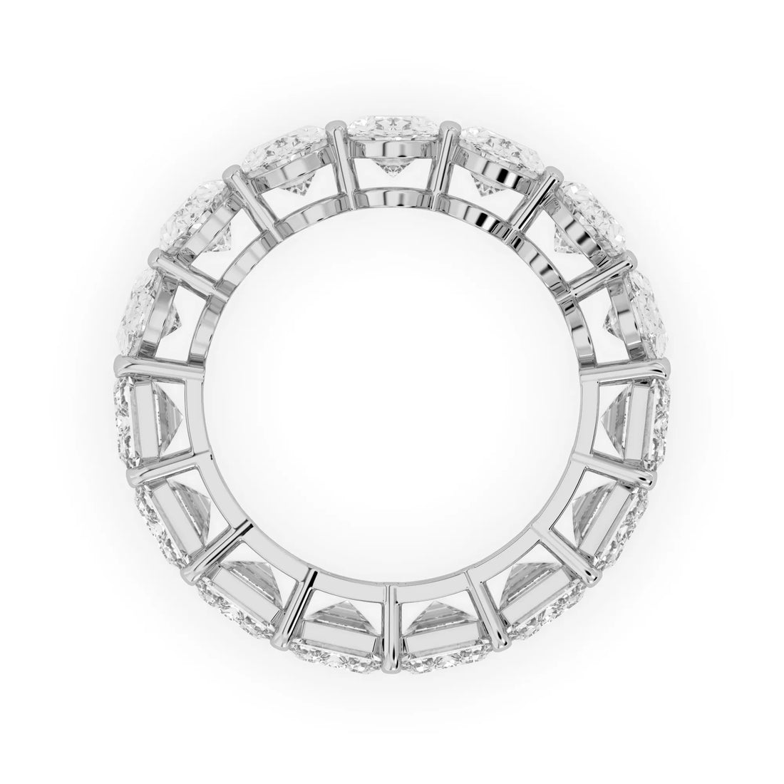 OctaPearl Emerald & Oval Cut Lab Grown Diamond Full Eternity Wedding Band