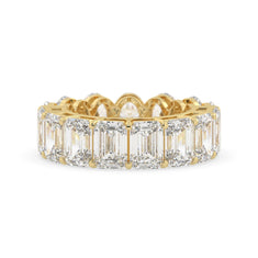 OctaPearl Emerald & Oval Cut Lab Grown Diamond Full Eternity Wedding Band