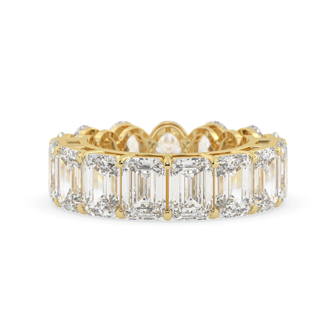 OctaPearl Emerald & Oval Cut Lab Grown Diamond Full Eternity Wedding Band