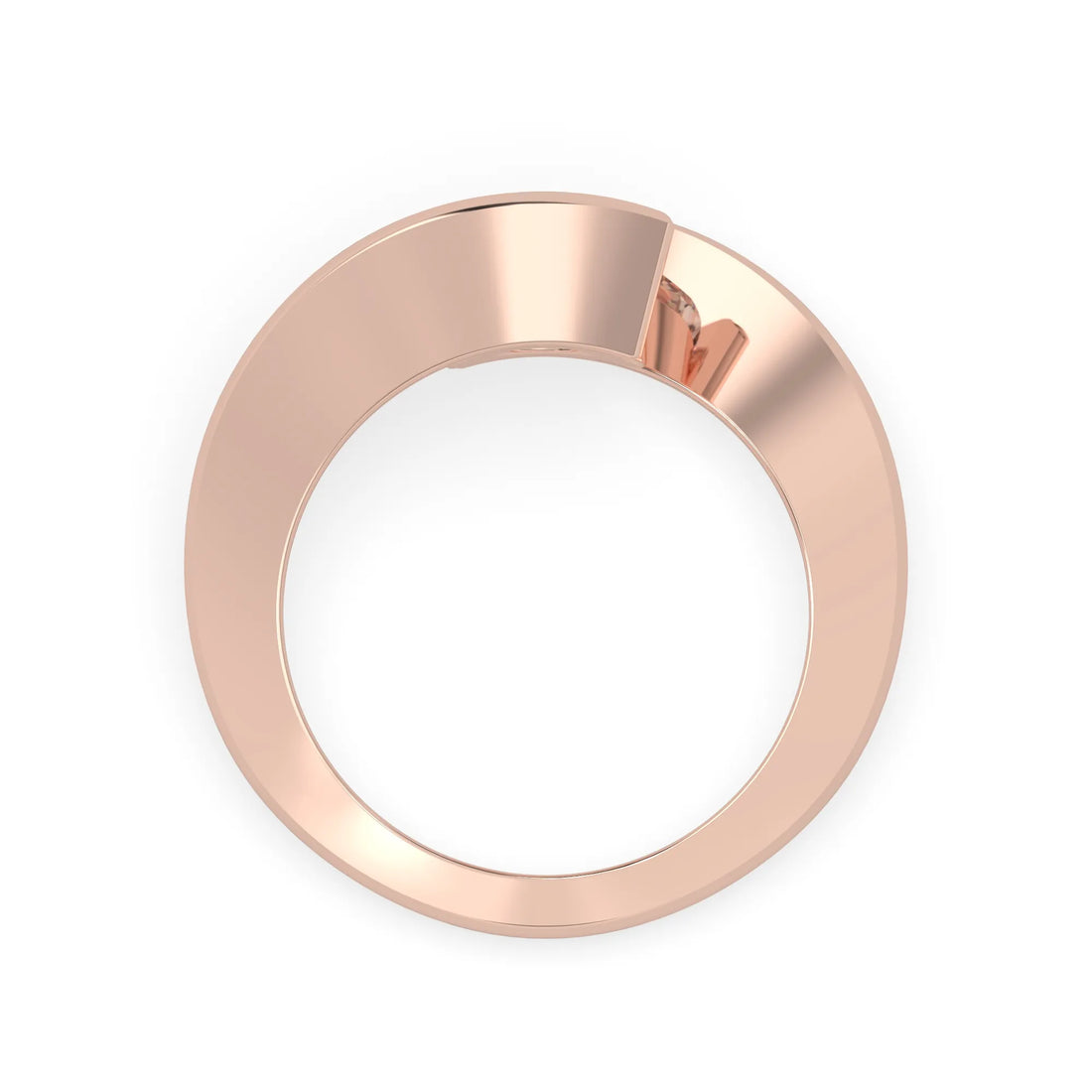 OctaPearl 1 ct Modern Bypass Round Lab Grown Diamond Solitaire Engagement Ring