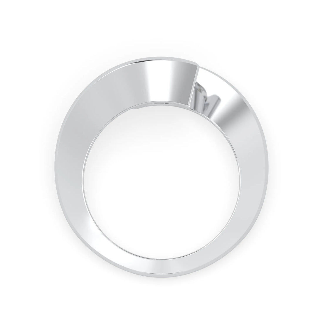 OctaPearl 1 ct Modern Bypass Round Lab Grown Diamond Solitaire Engagement Ring