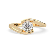OctaPearl 1 ct Modern Bypass Round Lab Grown Diamond Solitaire Engagement Ring