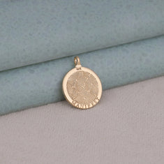 Moissanite Manifest 14K Gold Coin Pendant | OctaPearl - alternate view