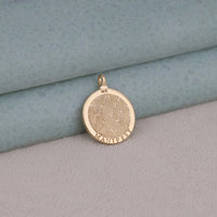 Moissanite Manifest 14K Gold Coin Pendant | OctaPearl