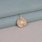 Moissanite Manifest 14K Gold Coin Pendant | OctaPearl