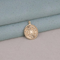 Moissanite Manifest 14K Gold Coin Pendant | OctaPearl