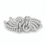 Moissanite Statement Brooch Pin With Intricate Pavé Setting