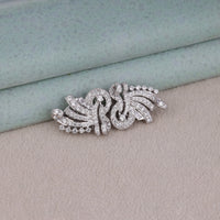 Moissanite Statement Brooch Pin With Intricate Pavé Setting