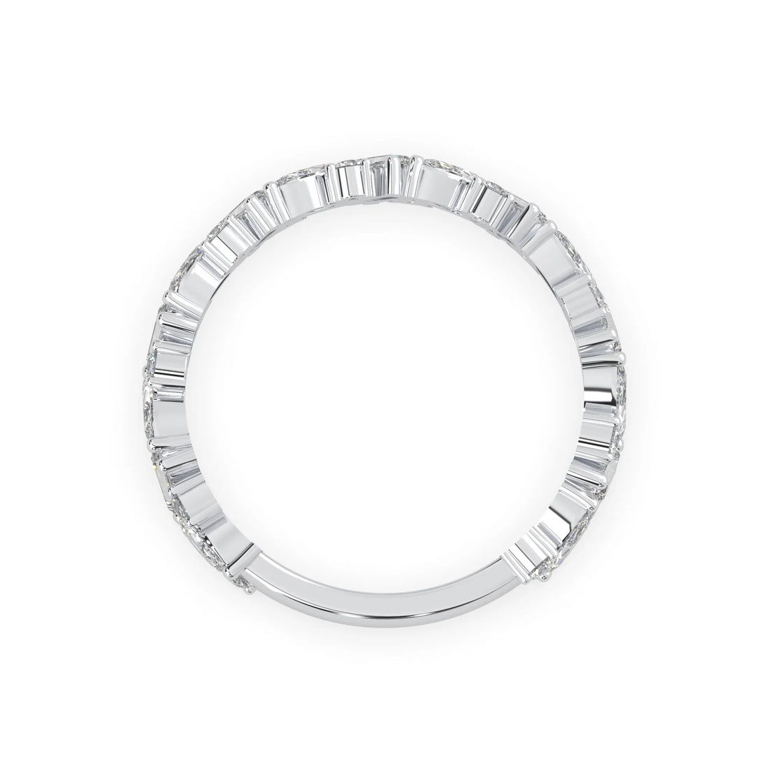 OctaPearl Multi Shape Cluster Lab Grown Diamond Half Eternity Wedding Band