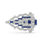Multi Shape CZ Geometric Brooch Pin with Blue Accents | OctaPearl