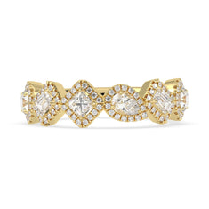 OctaPearl Multi Shape Lab Grown Diamond Halo Engagement Ring