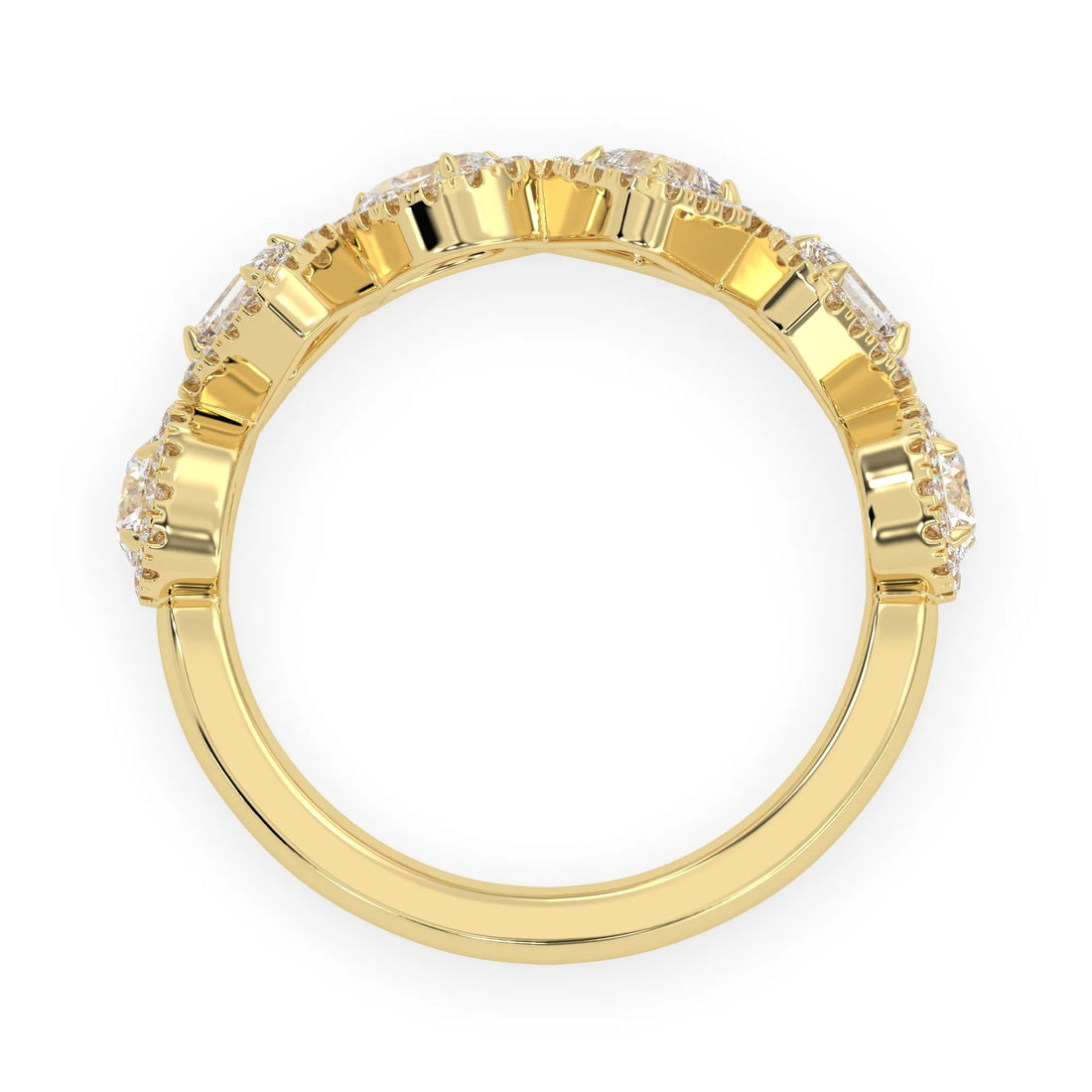 OctaPearl Multi Shape Lab Grown Diamond Halo Engagement Ring