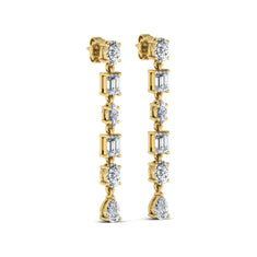OctaPearl Multi Shape Lab Grown Diamond Linear Drop Earrings - alternate view