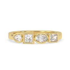 Multi Shape Bezel Set Lab Grown Diamond Engagement Ring