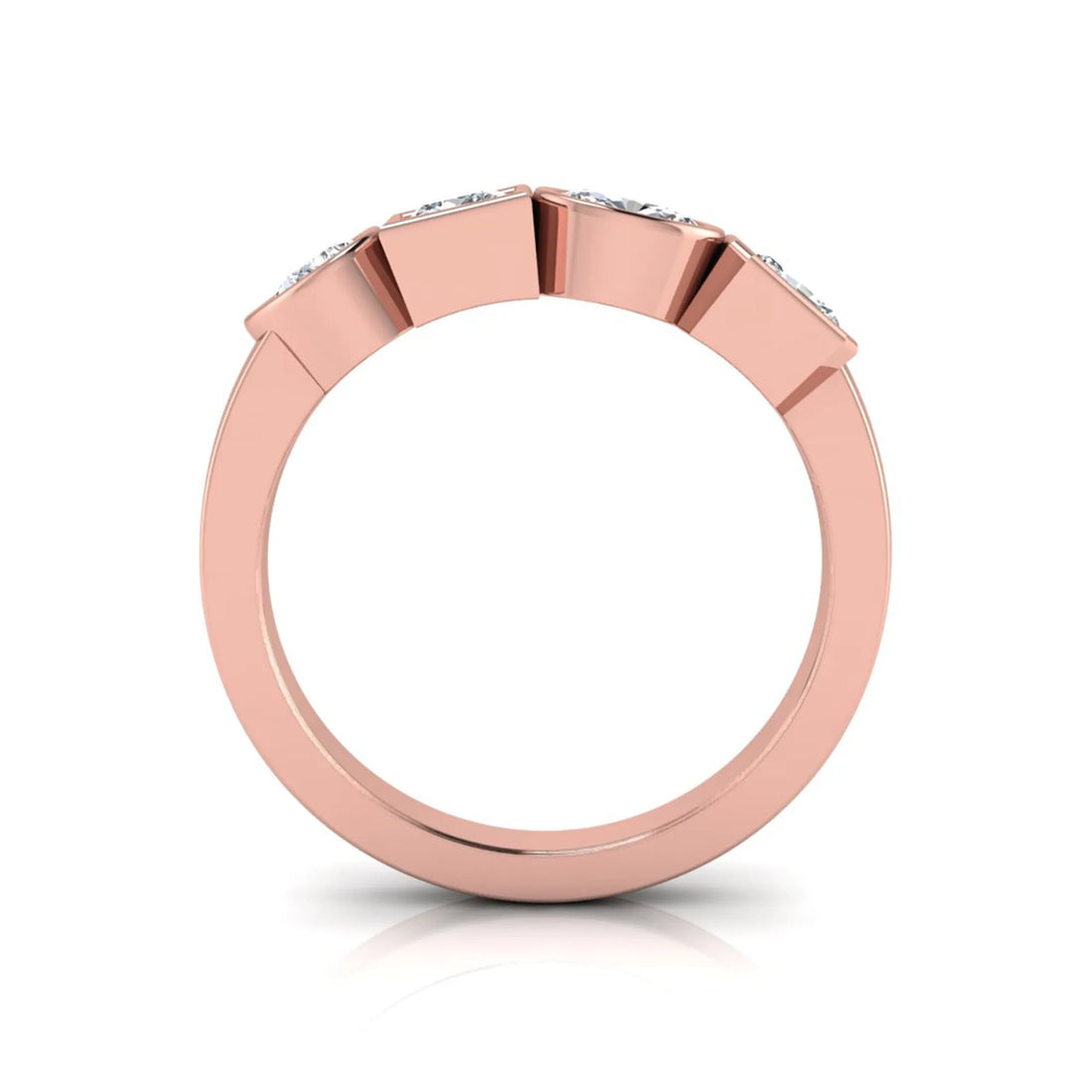 OctaPearl Multi Shape Bezel Set Lab Grown Diamond Engagement Ring