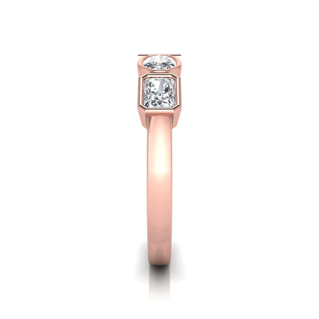 OctaPearl Multi Shape Bezel Set Lab Grown Diamond Engagement Ring
