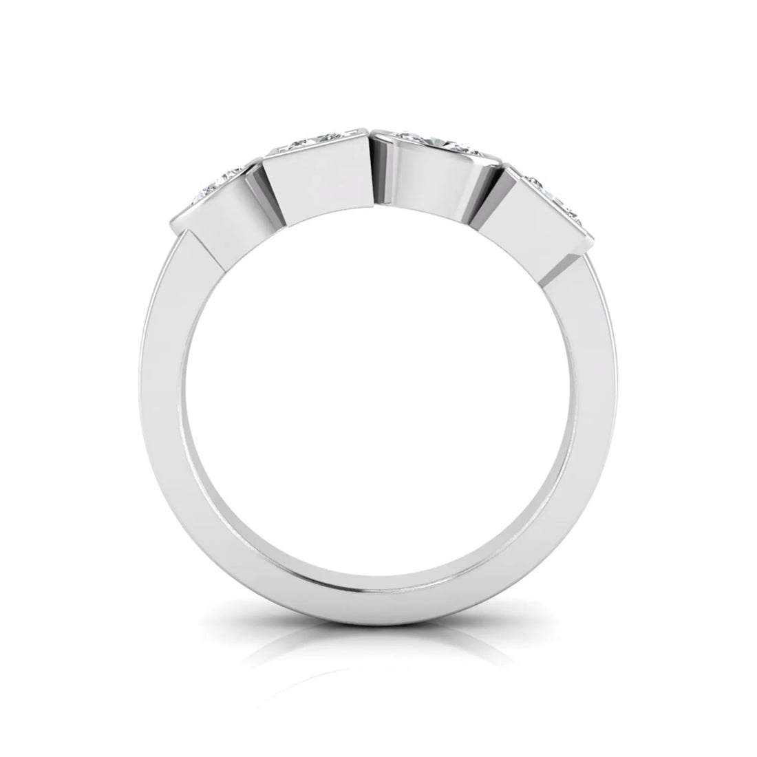 OctaPearl Multi Shape Bezel Set Lab Grown Diamond Engagement Ring