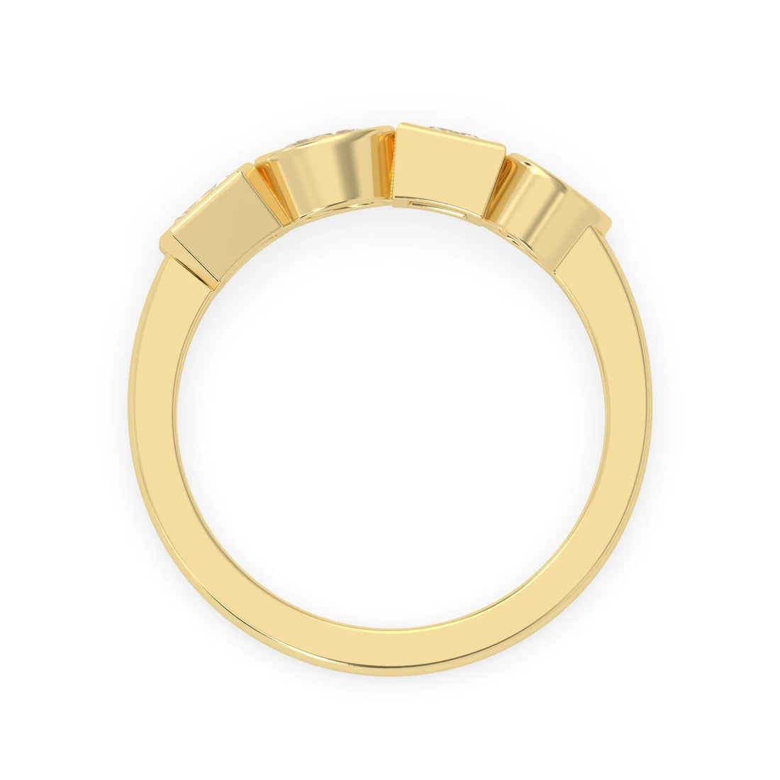 OctaPearl Multi Shape Bezel Set Lab Grown Diamond Engagement Ring