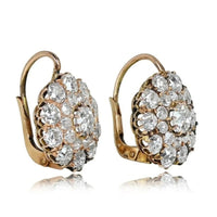 Natural Diamond Cluster Earrings in 14K Gold