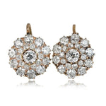 Natural Diamond Cluster Earrings in 14K Gold