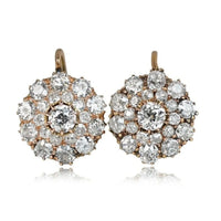 Natural Diamond Cluster Earrings in 14K Gold