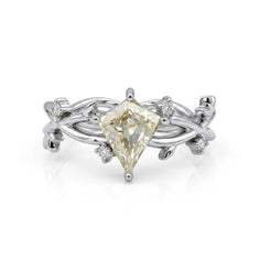 Nature-Inspired Kite Cut Moissanite Vine Engagement Ring