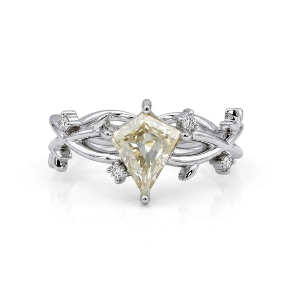 Nature-Inspired Kite Cut Moissanite Vine Engagement Ring