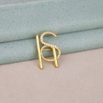 Custome Brooch Pin Moissanite Diamond in Yellow Gold Plated 925 Silver