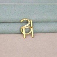 Custome Brooch Pin Moissanite Diamond in Yellow Gold Plated 925 Silver